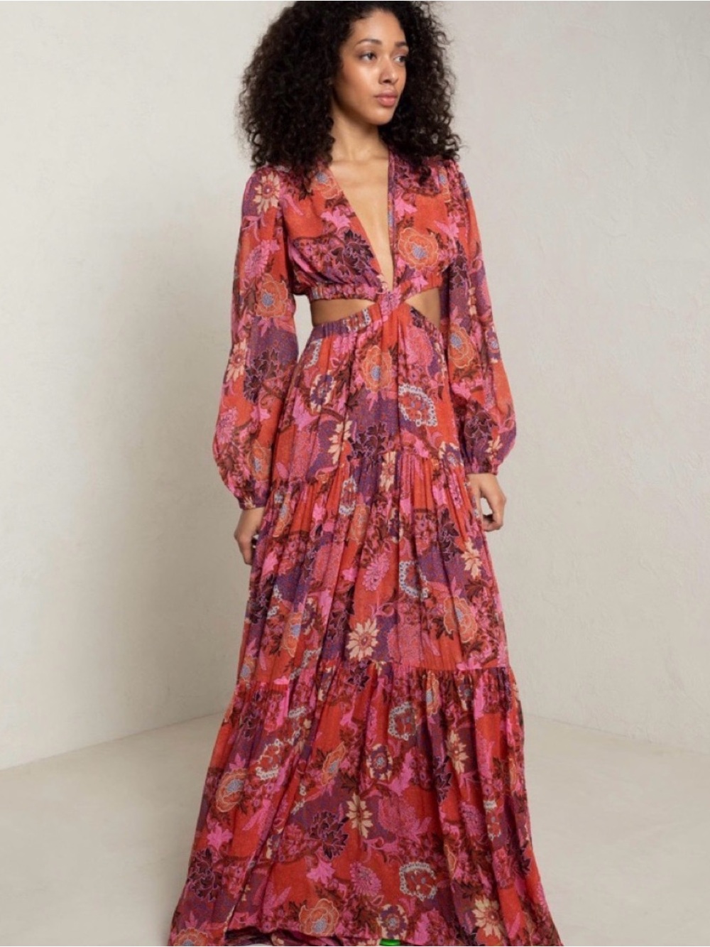 A.L.C. Isabelle Floral Cutout Maxi Dress - Size 6